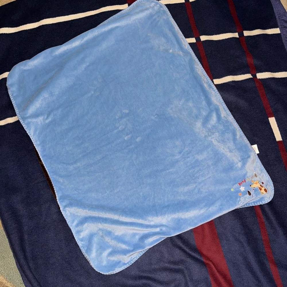 Koala baby blue velvety My Best Friend doggie baby blanket dogs reversible brown